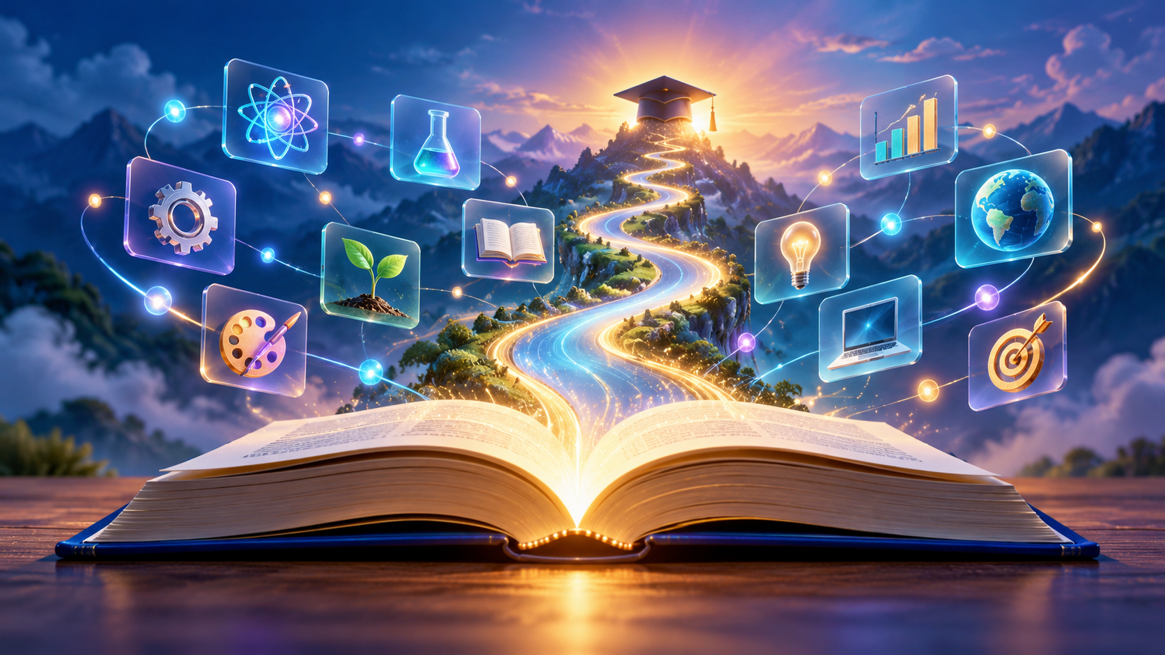 General Learning online course learning illustration